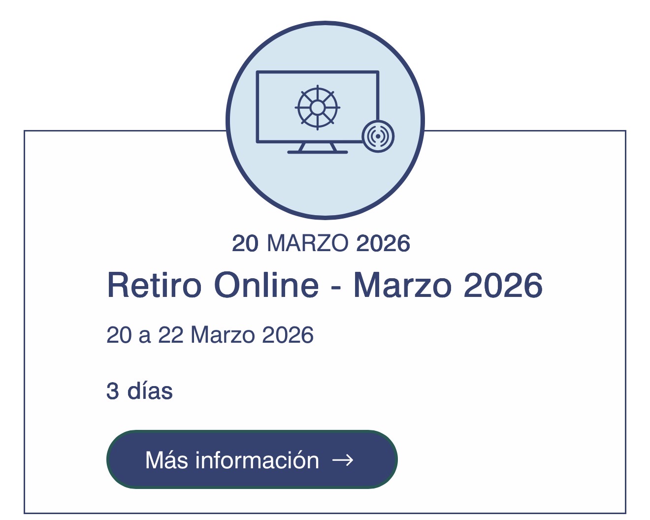 Agenda retiros online 2026