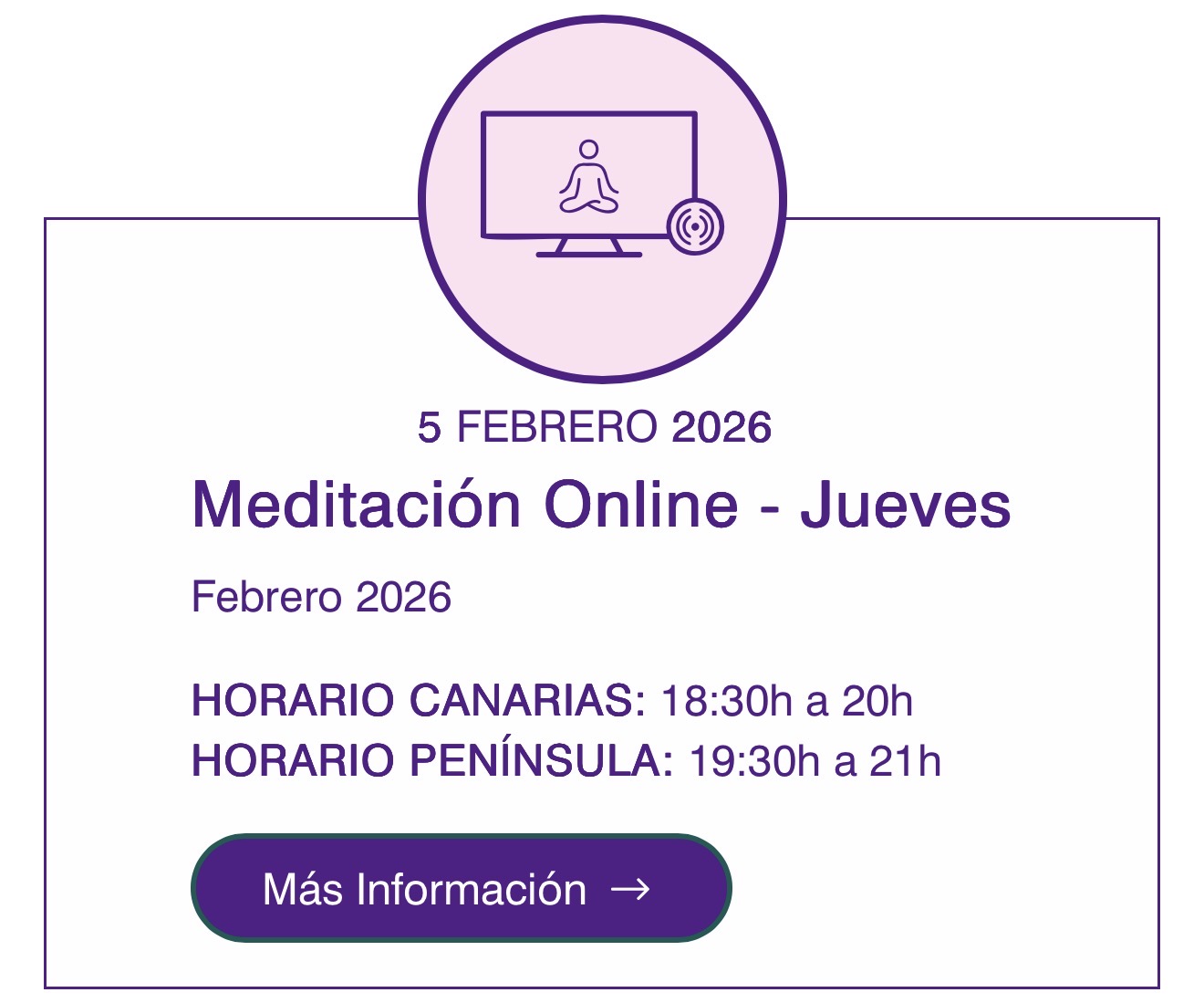 Agenda meditaciones en grupo online