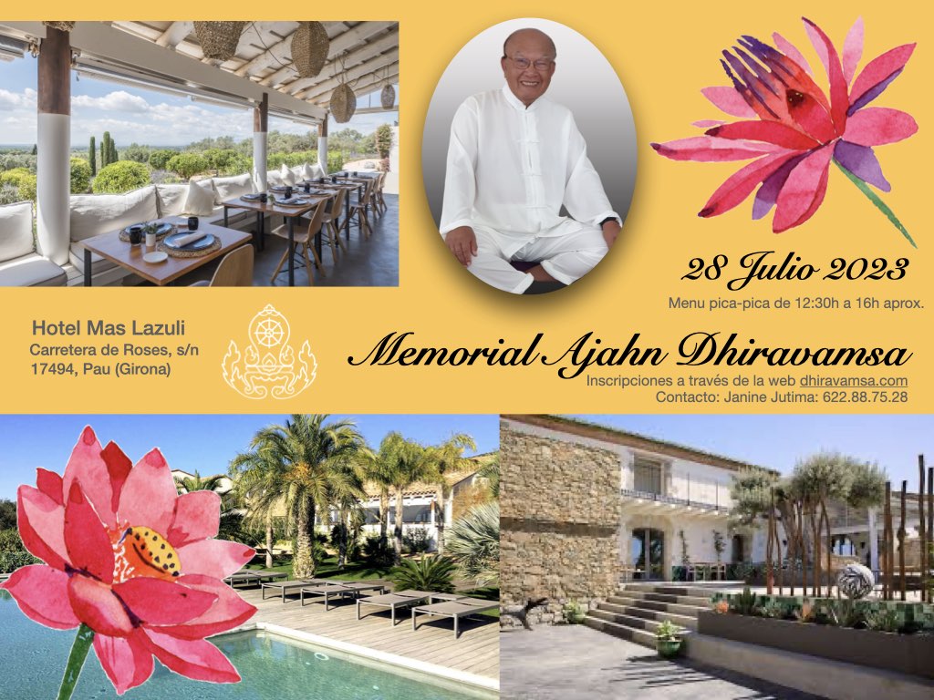 Memorial Ajahn Dhiravamsa, 28 Julio 2023